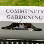 Permaculture - A typewriter with the words community gardening written on it