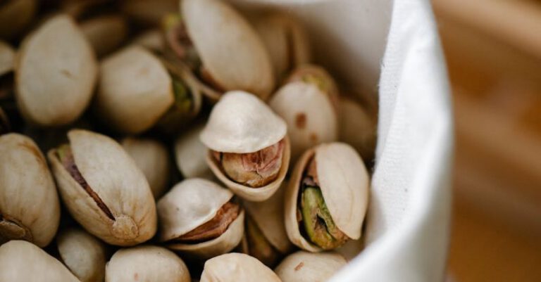Edible Elements - Heap of pistachios in bag